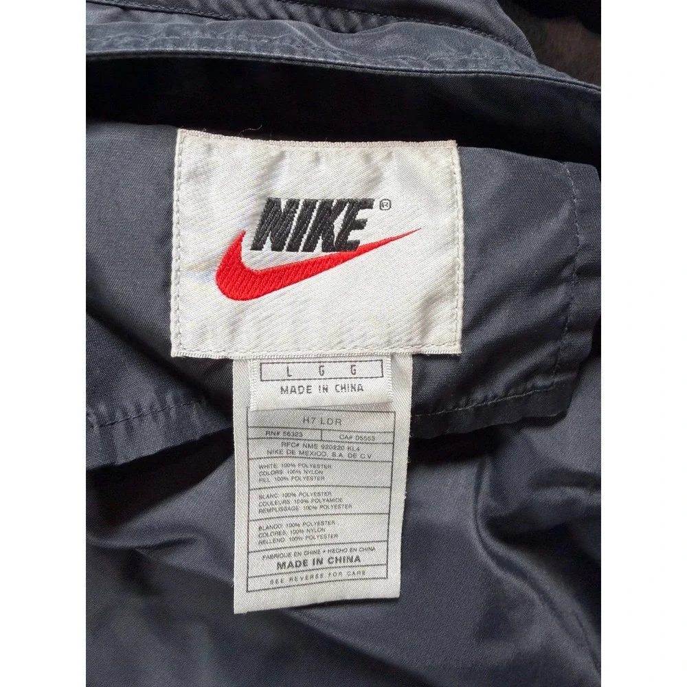 Vintage Nike Y2K Reversible Hooded Puffer Jacket Men's L‎ Spellout Swoosh